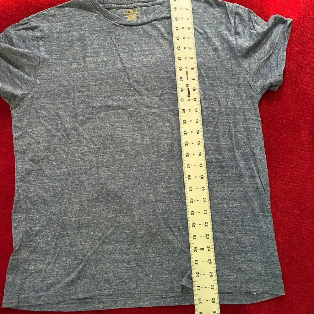 Polo Ralph Lauren Classic Fit Heather Gray Blue Pony Logo Tee Mens Large
